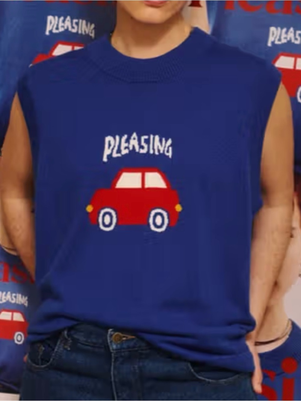 Pleasing Harry Styles The Drive Me Crazy Sweater Vest Merino Wool Car L